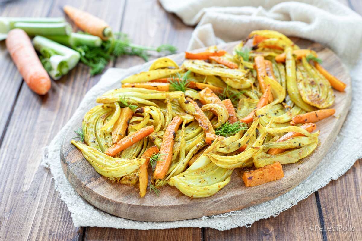 Hinojo y zanahorias al horno
