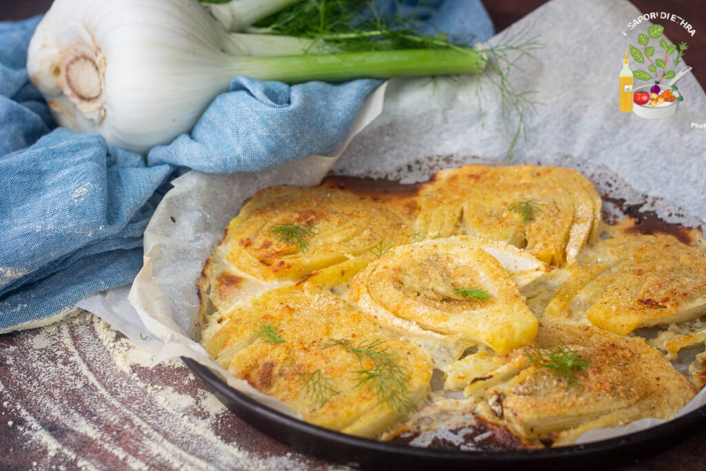 Hinojos gratinados con parmesano y leche