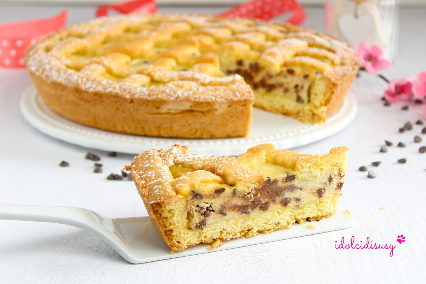 Tarta de ricotta y chispas de chocolate