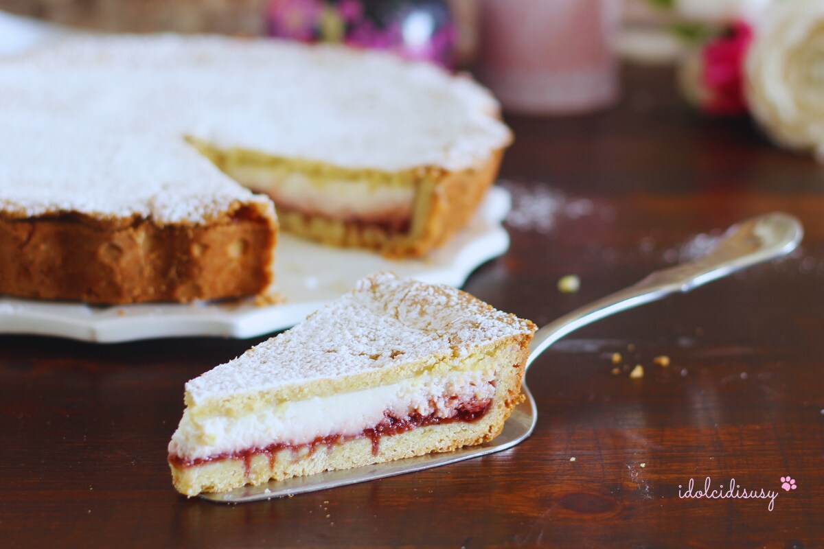 Tarta de ricotta y guindas