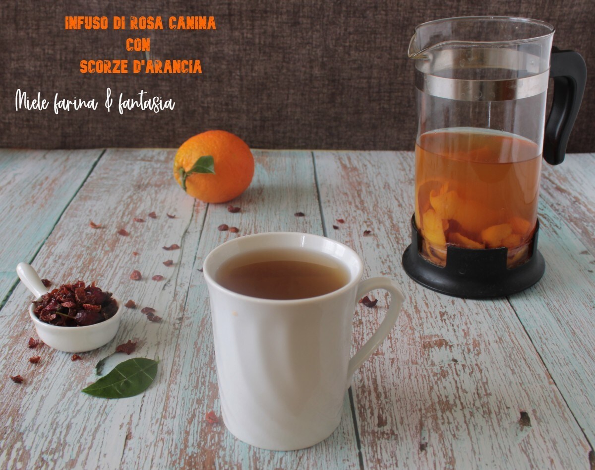 Infusión de rosa mosqueta con aroma de naranja