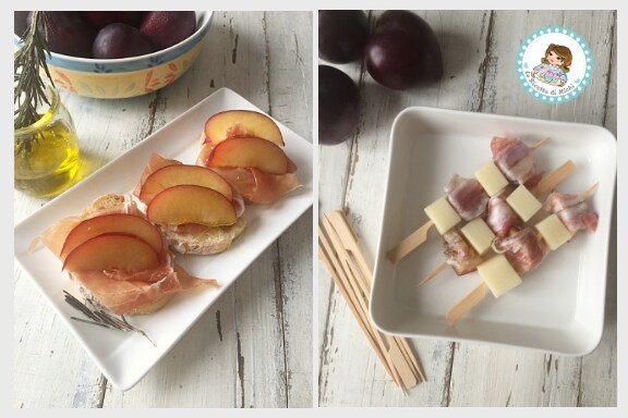 Aperitivo sabroso con ciruelas