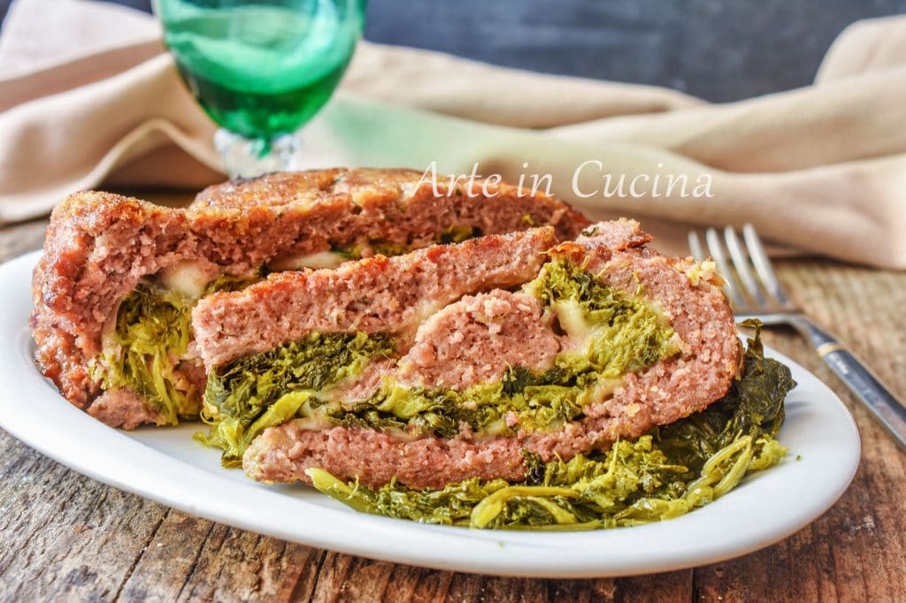 Ladrillo de carne relleno con friarielli