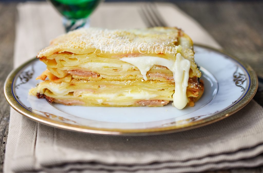 Lasaña de patatas cocidas y mozzarella rápida vickyart arte en cocina