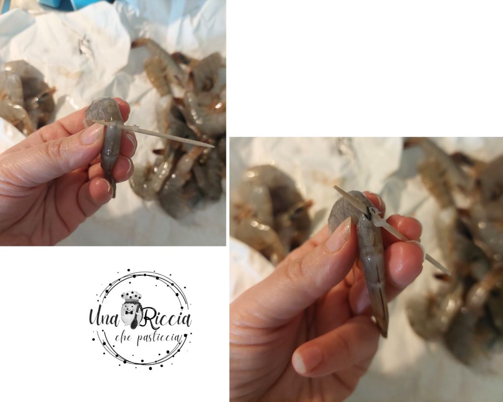 limpieza-langostinos-para-pasta-venere-espárragos