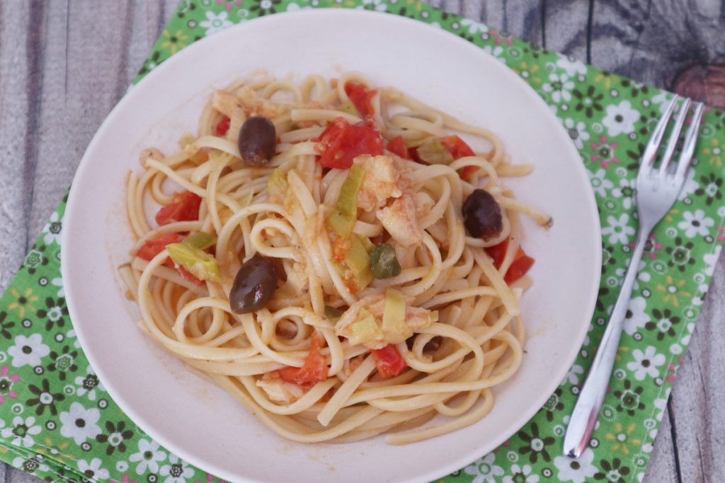 Linguine con bacalao