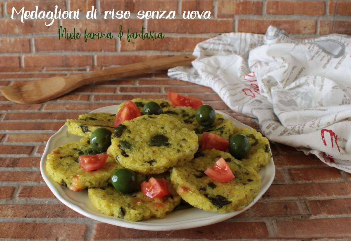 Medallones de arroz al horno sin huevos