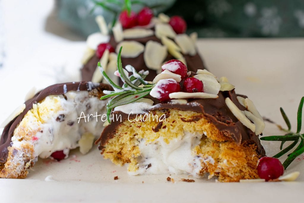 Mini zuccotto con pandoro al chocolate