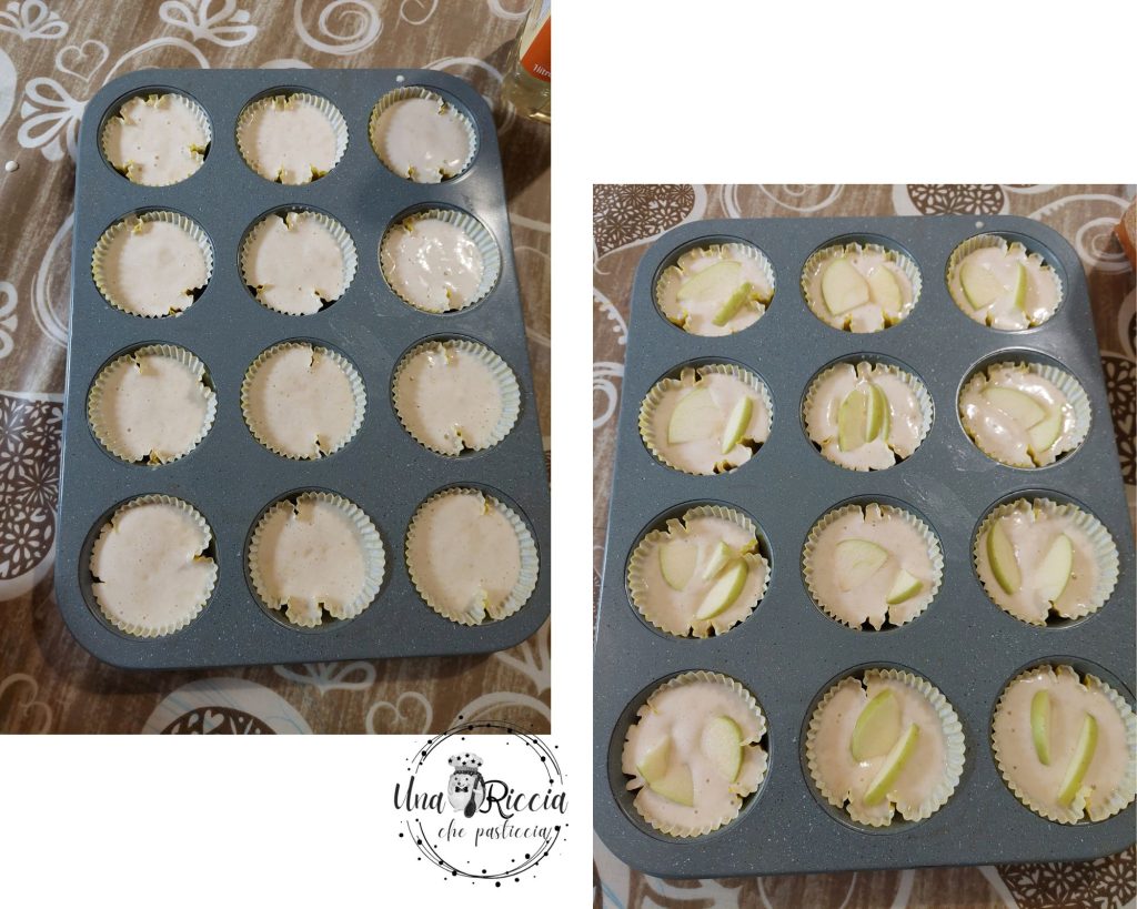 molde pastelitos semi-integrales harina tipo 2 manzanas y aquafaba sin huevos y sin leche