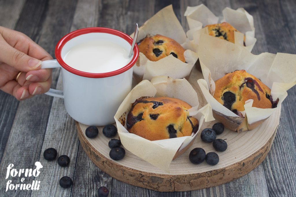 muffin de arándanos frescos sin mantequilla, esponjosos, muy suaves