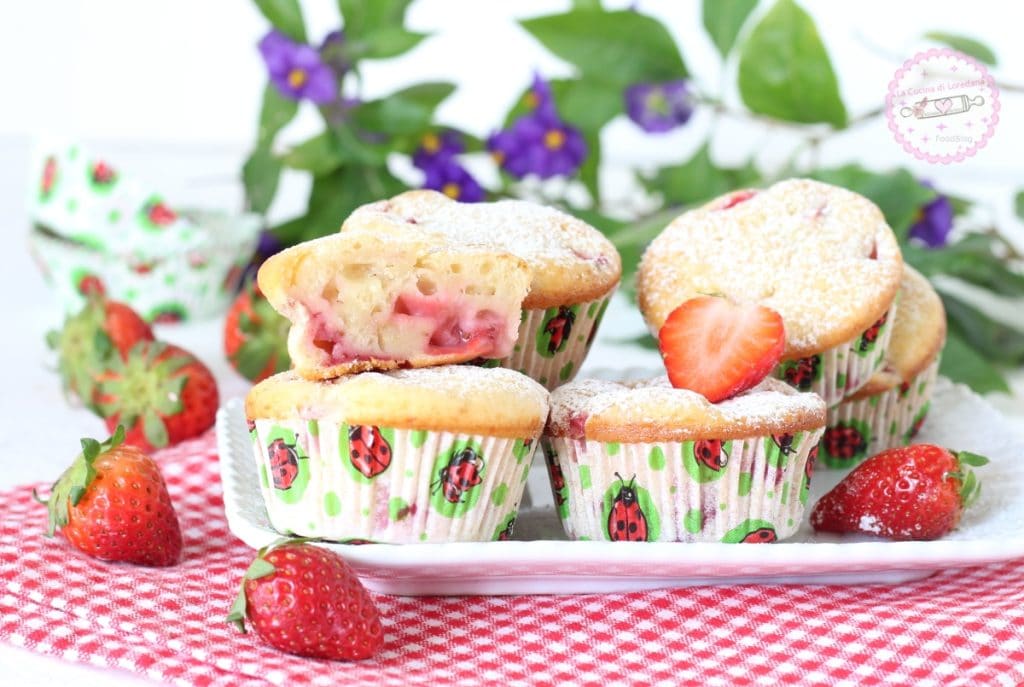 muffin de fresas y yogurt