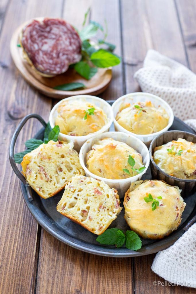 muffin salados con salami