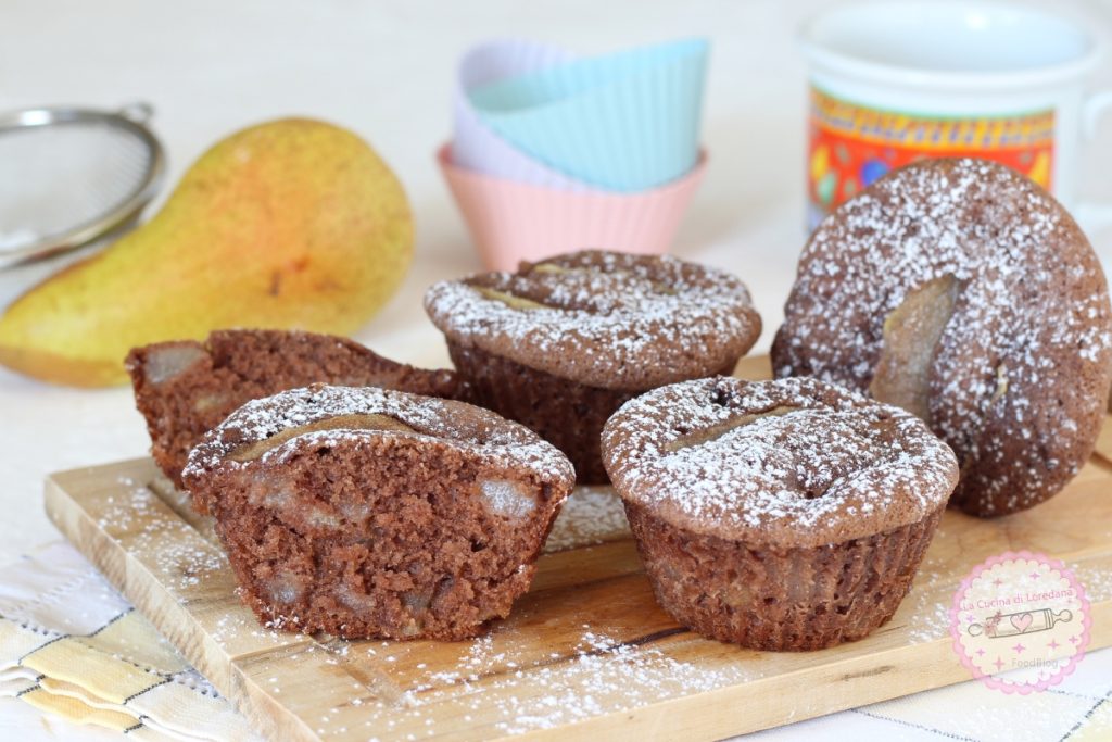 muffins con peras y chocolate