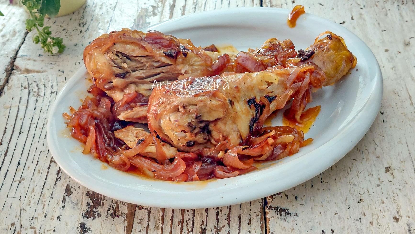 POLLO agridulce con cebollas