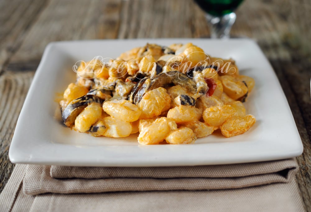 Ñoquis berenjenas y robiola primer plato fácil vickyart arte en cocina