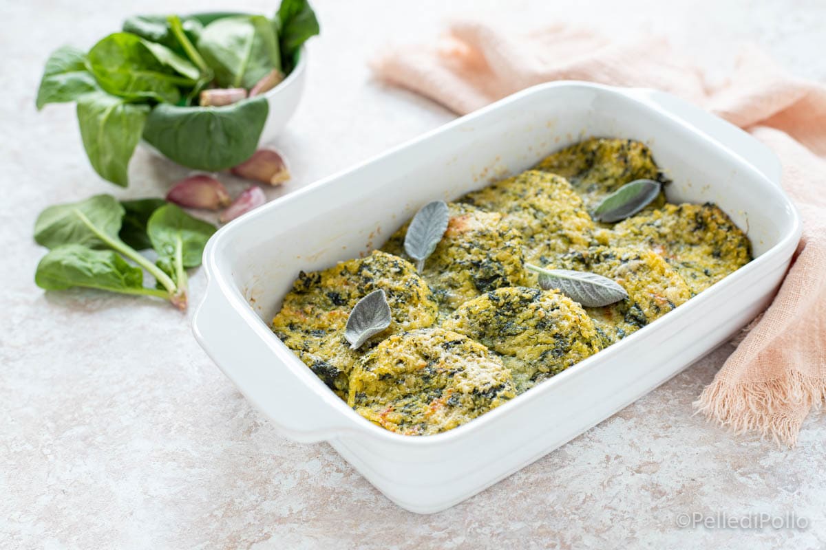 Ñoquis de polenta con hierbas gratinados