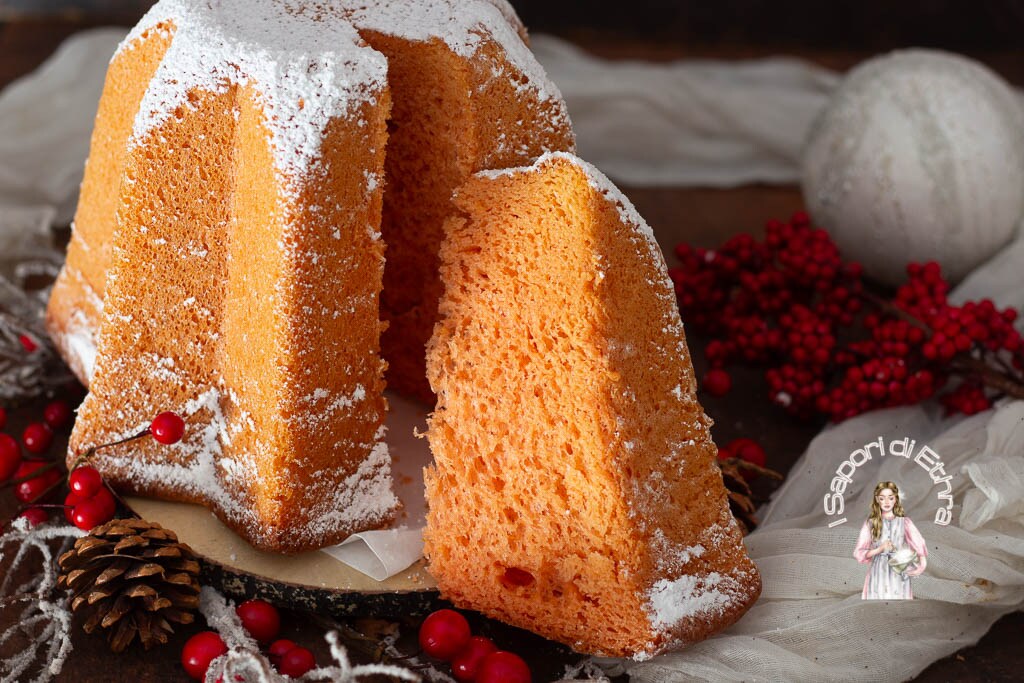 Pandoro con masa madre de remolacha