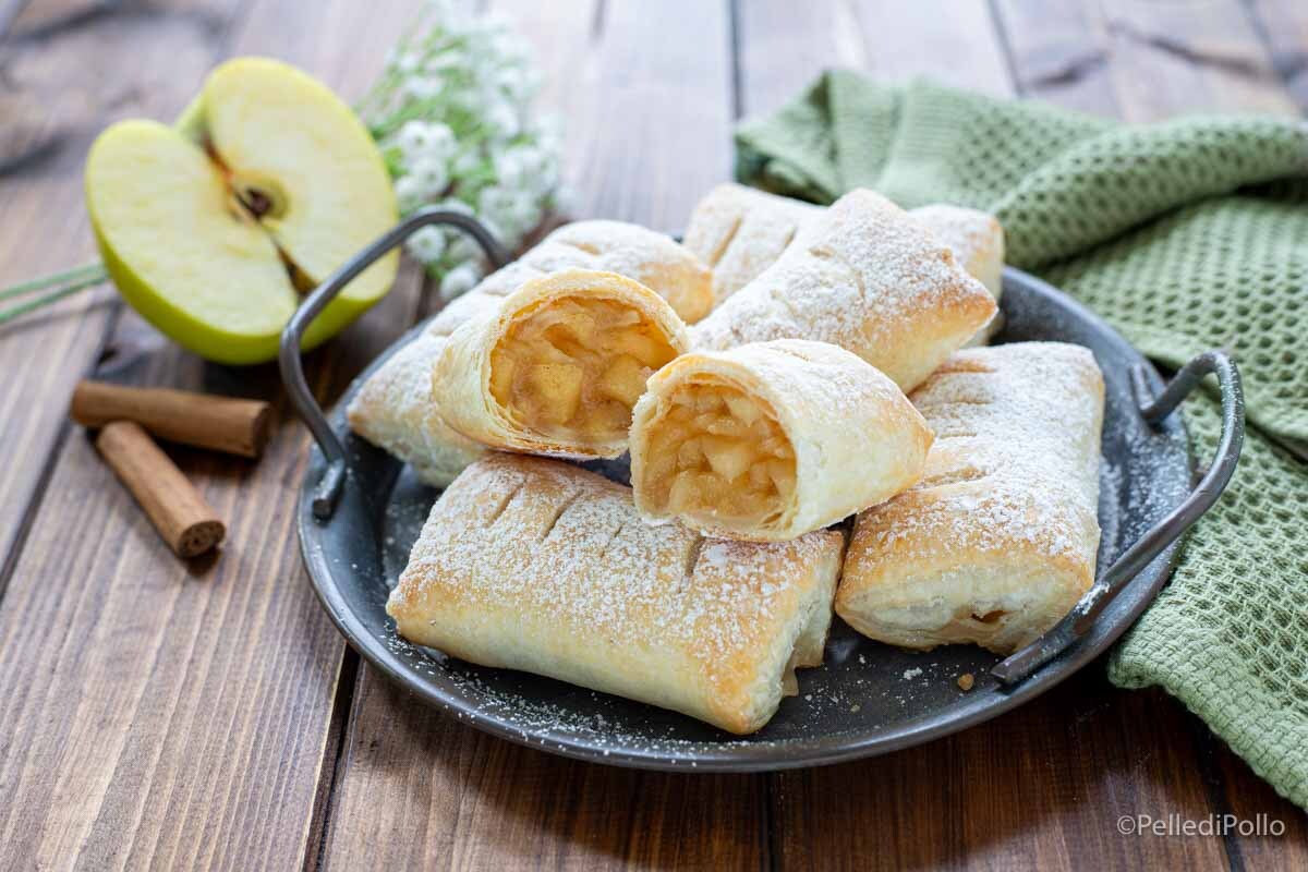 Paquetitos de manzana y hojaldre