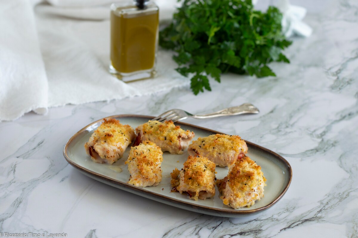 Paquetitos de pollo gratinados