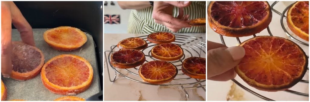 Naranjas caramelizadas en freidora de aire
