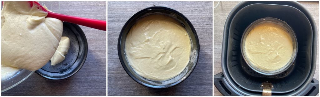 Tarta esponjosa en freidora de aire