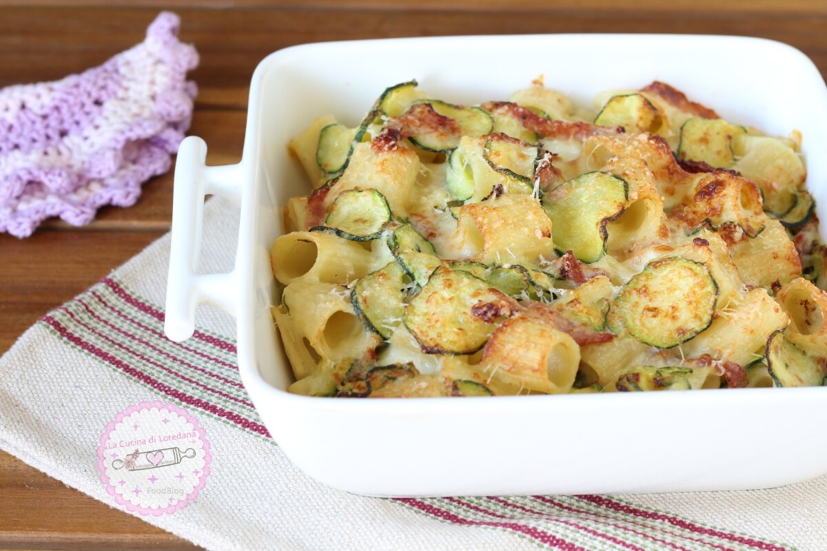 PASTA CON CALABACINES Y SPECK AL HORNO el primer plato para un día especial