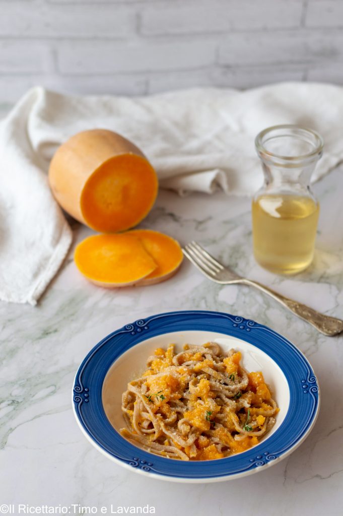 pasta con ragú de calabaza