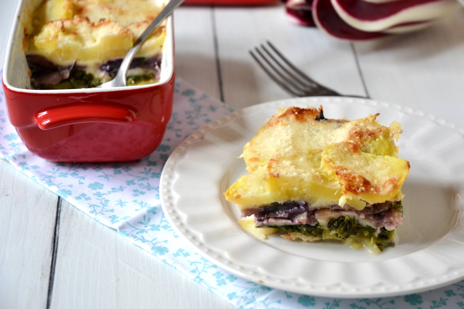 Pastel de achicoria roja