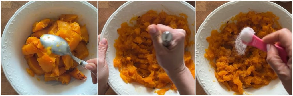 Pastel de lentejas y calabaza al microondas