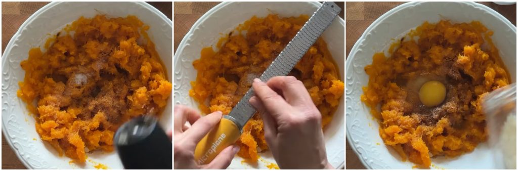 Pastel de lentejas y calabaza al microondas