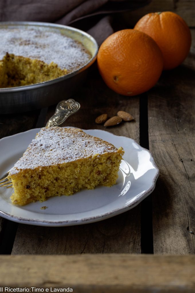 pastel de maíz y naranja