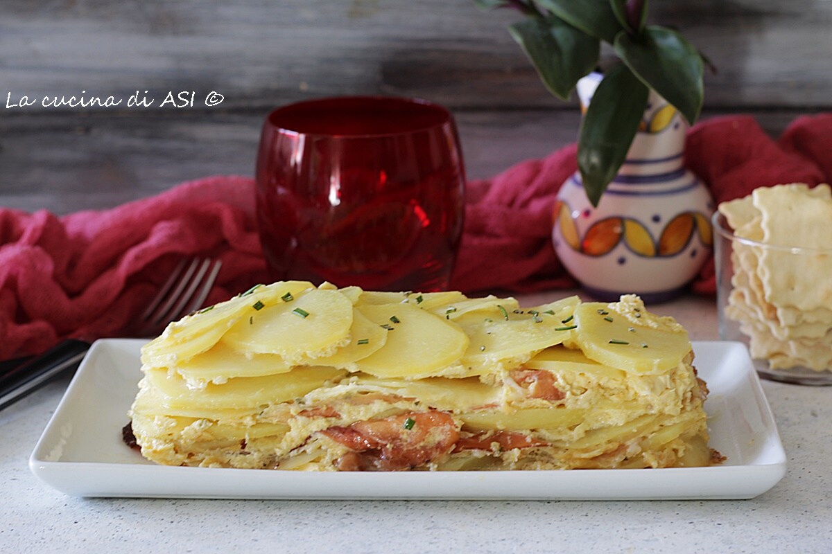 Pastel de patatas y speck