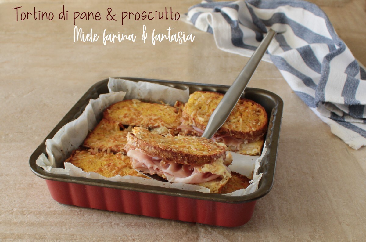 Pastel de pan y jamón