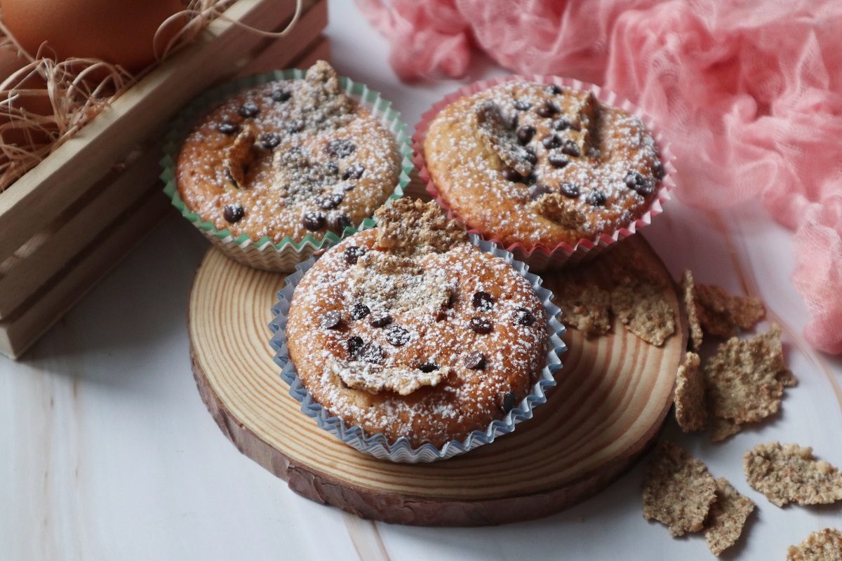 Pastelitos con harina de avena cereales y chocolate