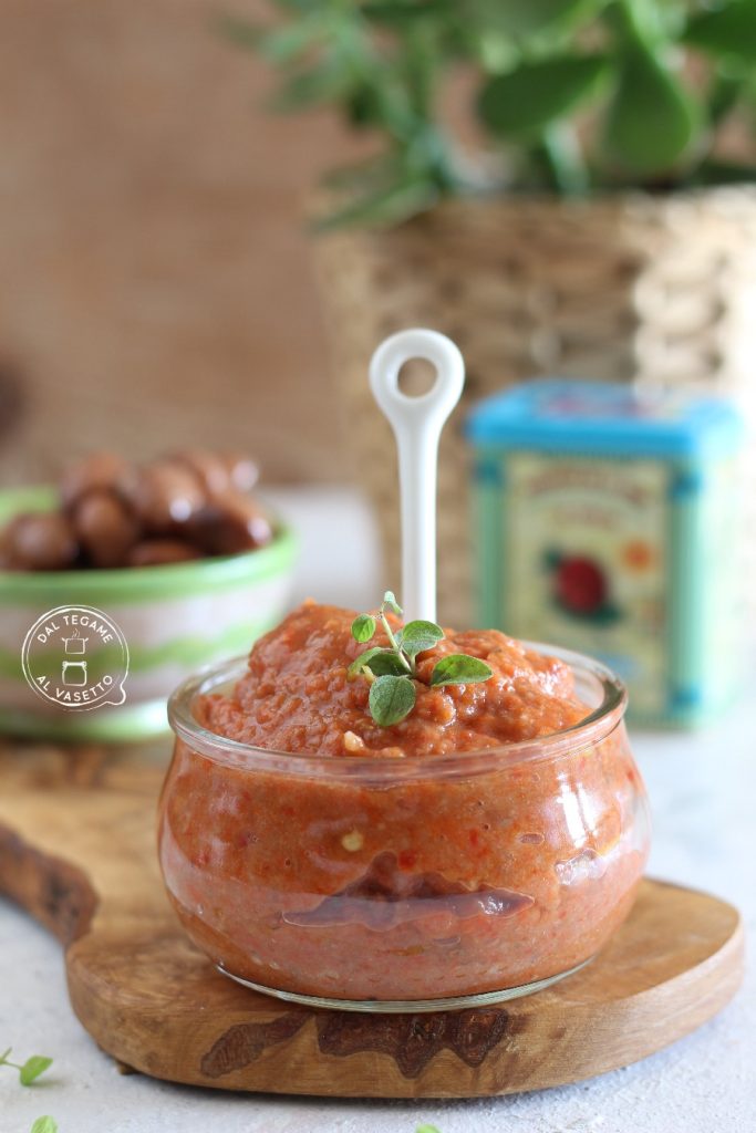 pesto de judías y pimientos