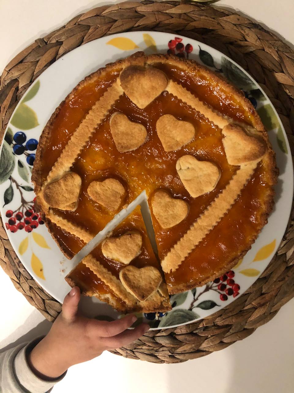 Tarta con masa quebrada de yogur griego