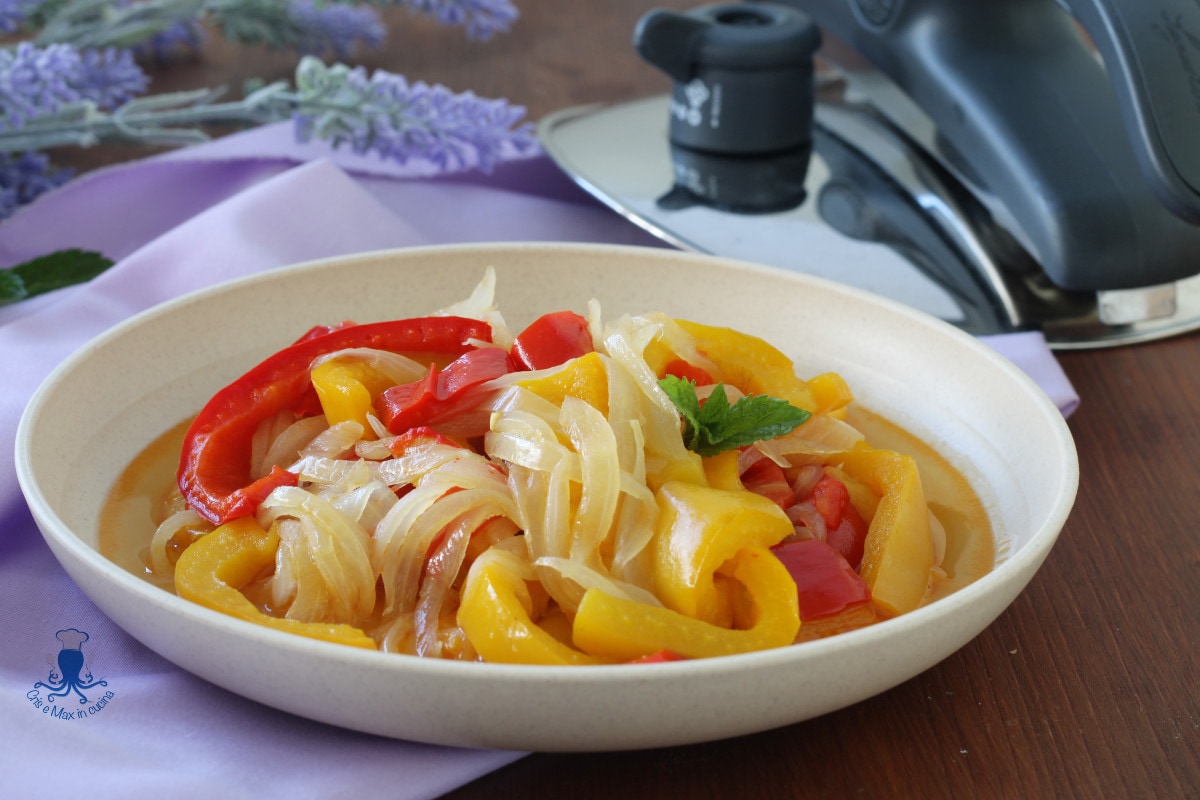 Pimientos en agridulce en la olla a presión