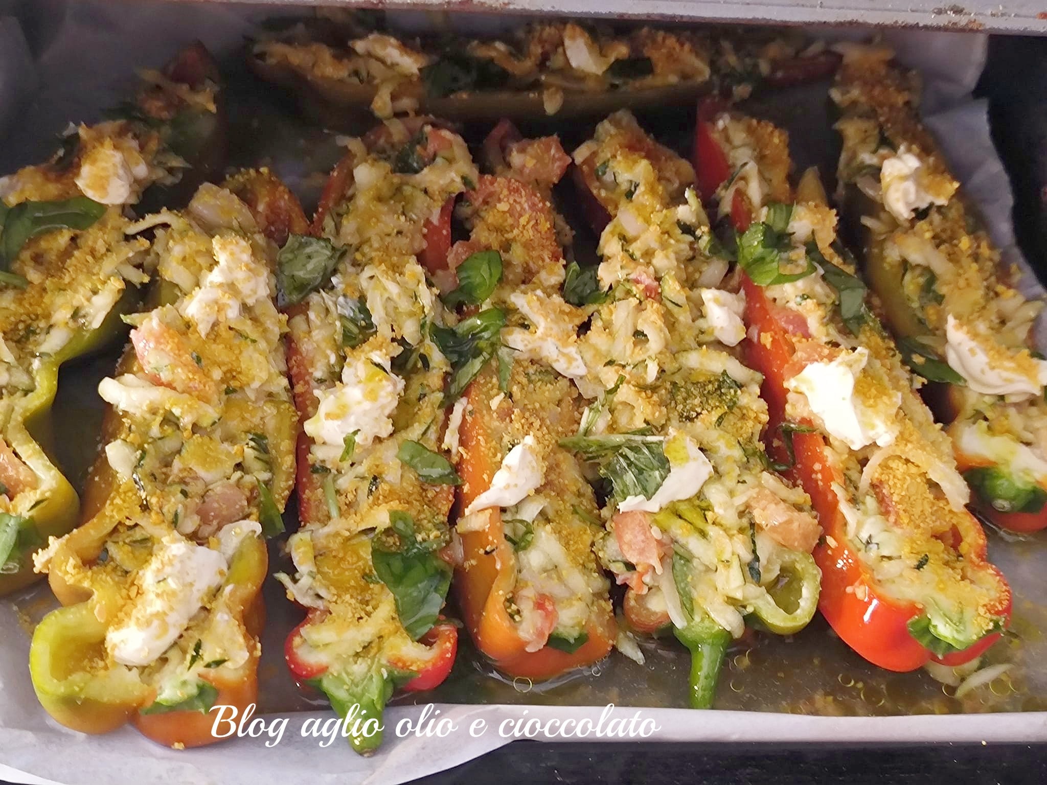 PIMIENTOS RELLENOS CON CALABACINES Y QUESO