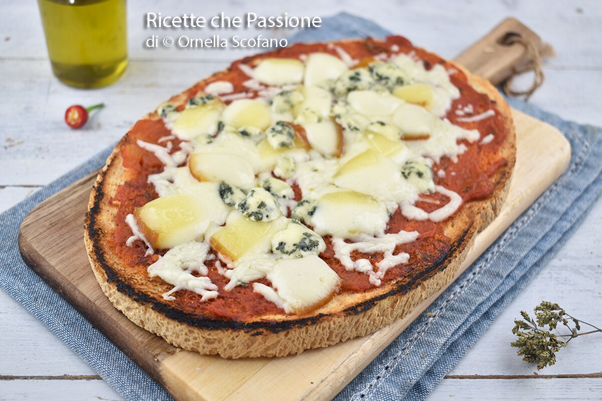 Bruschettona pizza con base lista