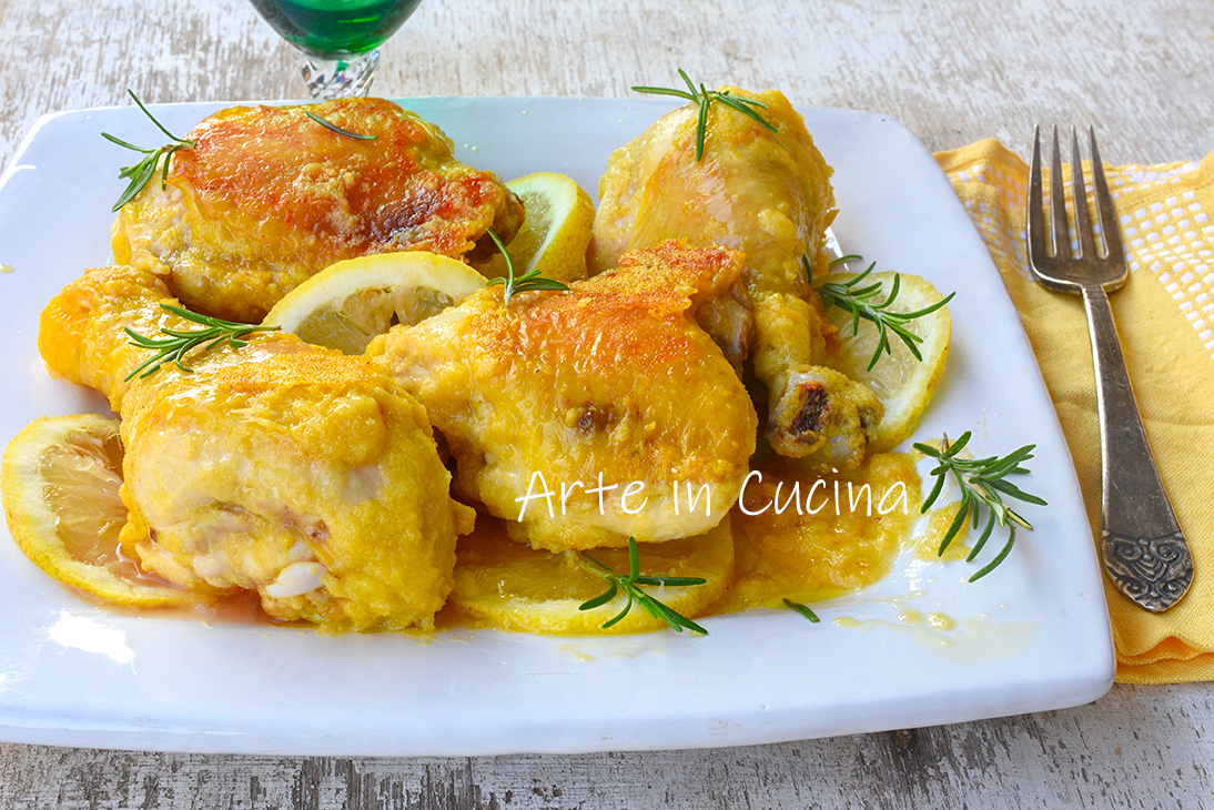 Pollo a la sartén con limón crujiente