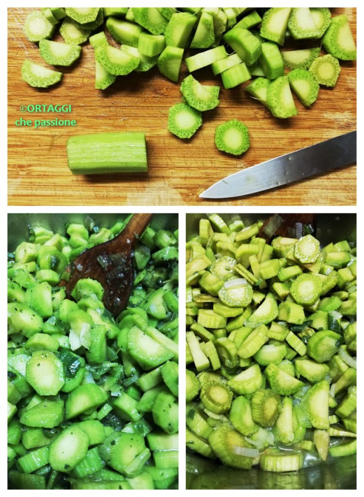 preparación y cocción de tallos de alcachofa RECETA foto paso a paso