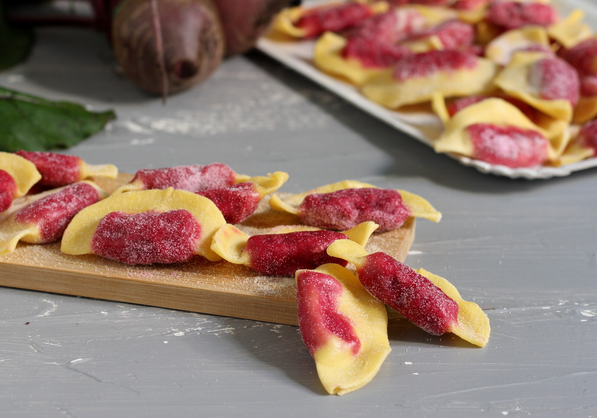 Casunzei rellenos de remolacha roja