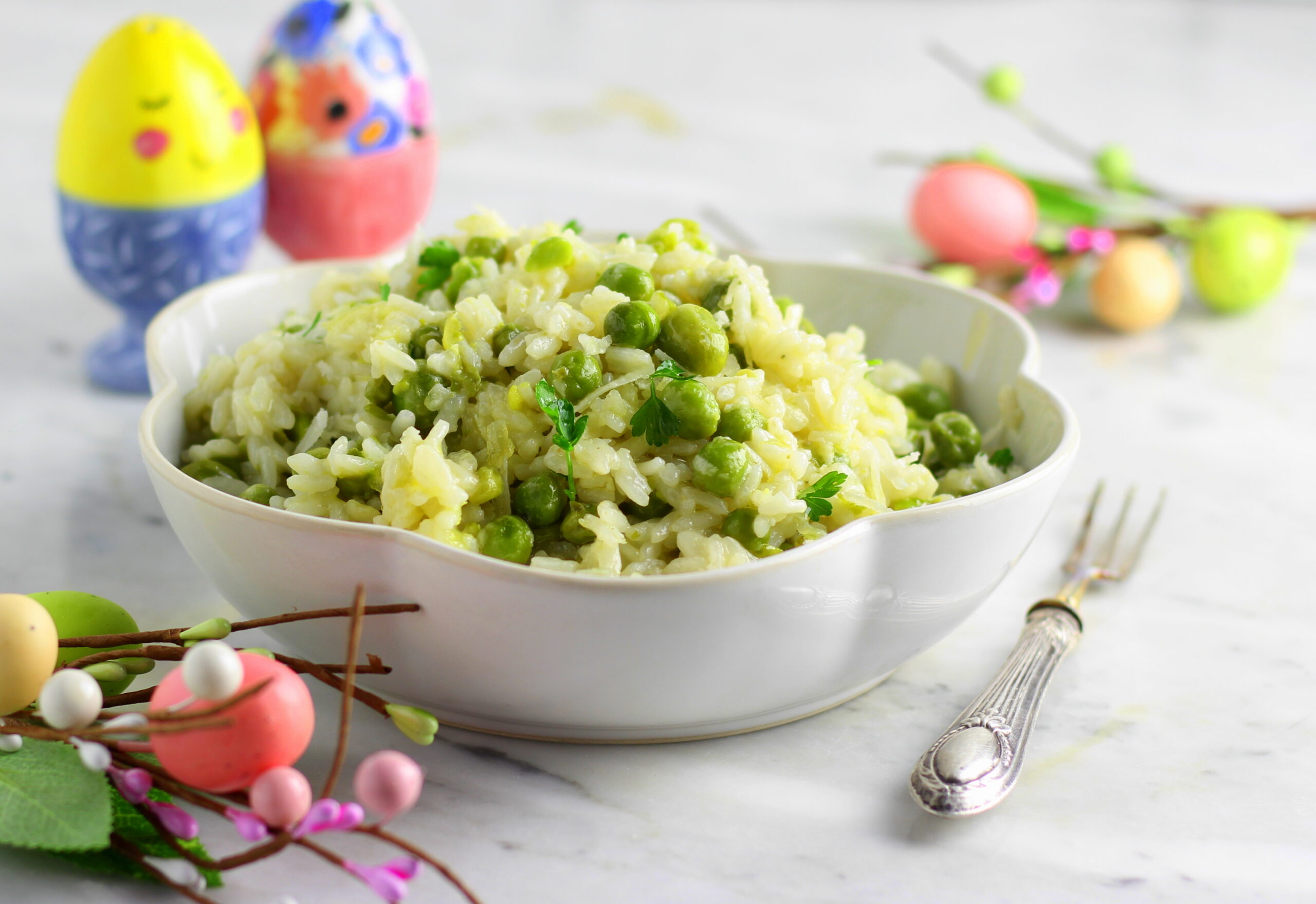 Risi e bisi en olla a presión