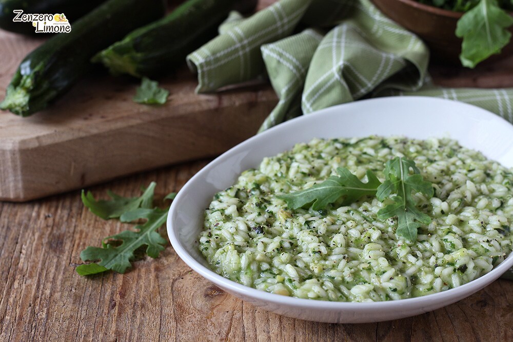 Risotto con rúcula y calabacines