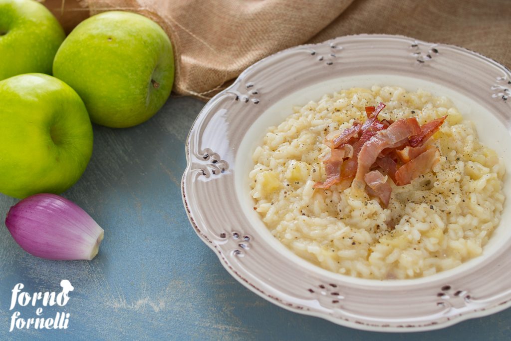 risotto de manzanas y speck