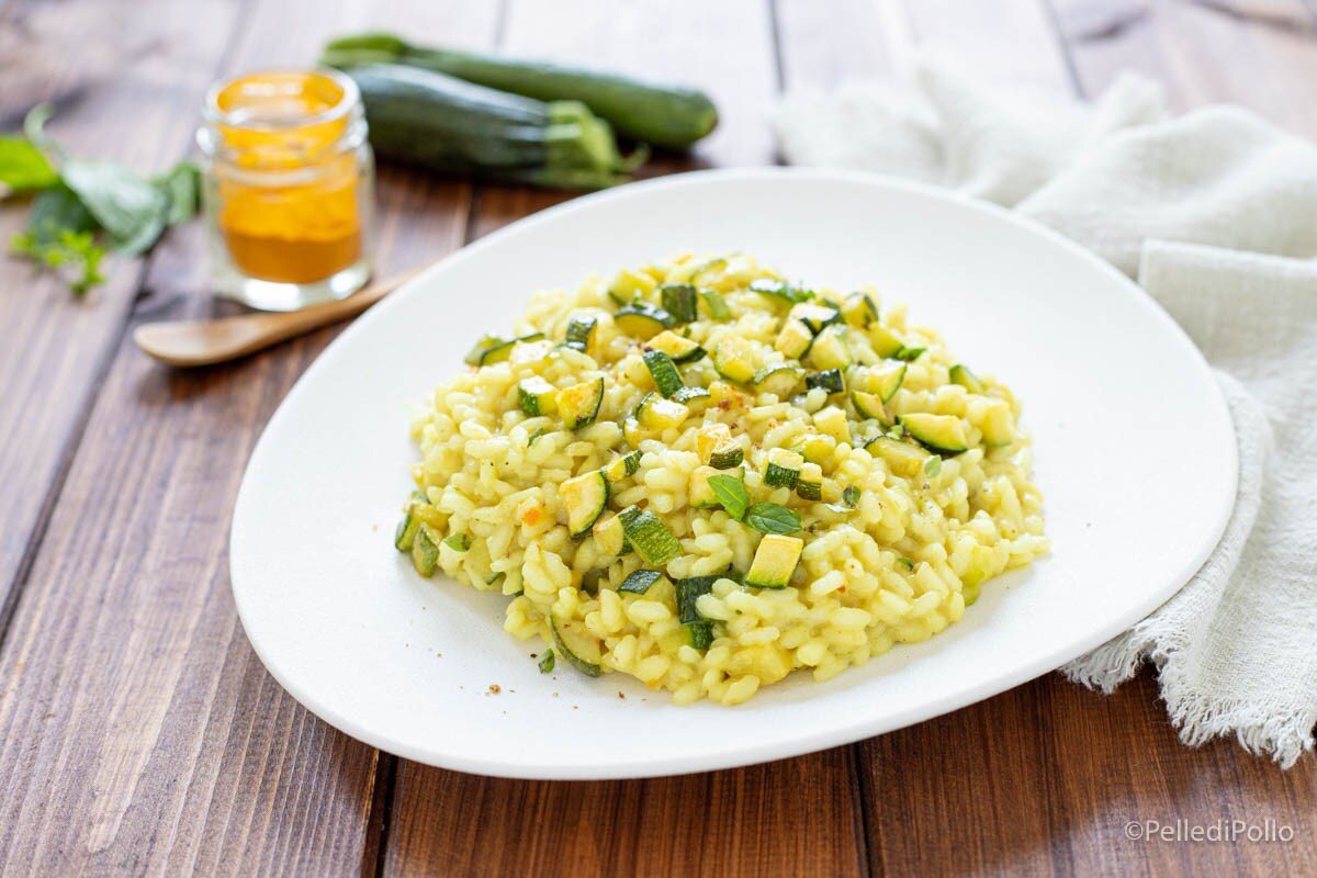 Risotto con calabacines y curry