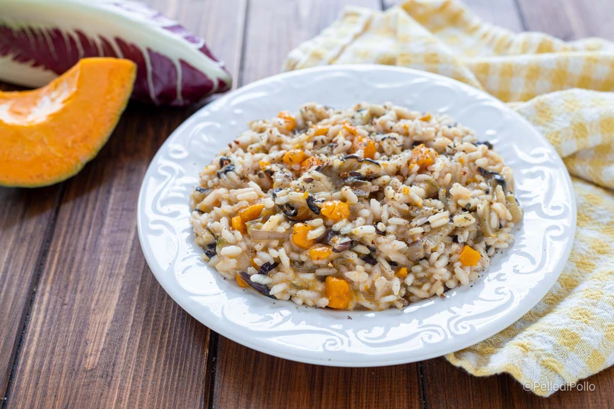 Risotto de calabaza y achicoria