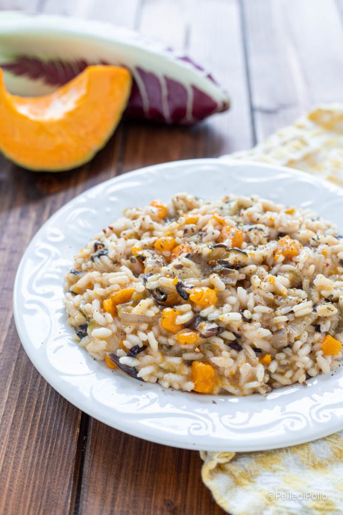 risotto de achicoria y calabaza