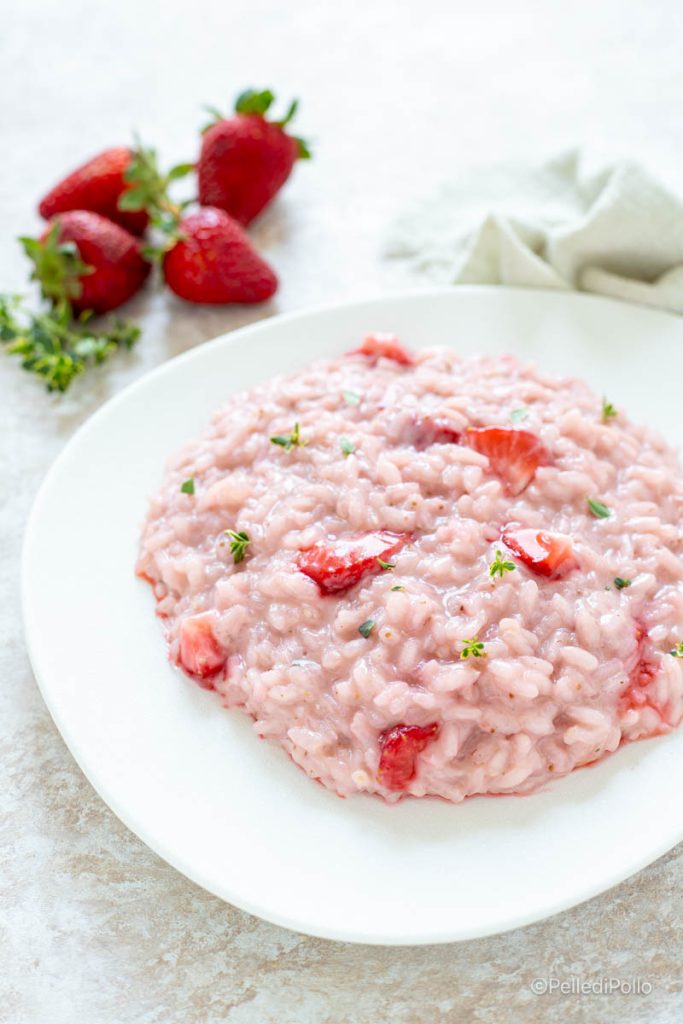 risotto con fresas cremoso