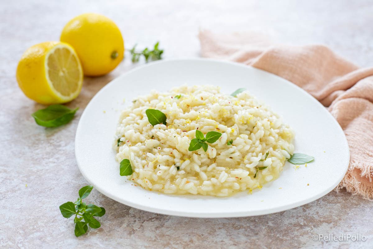 Risotto al limón y albahaca